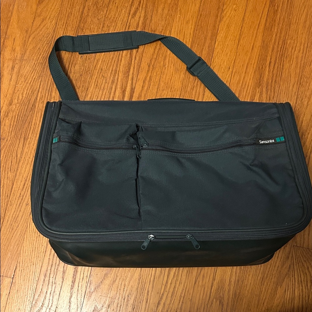 Samsonite Black Travel Bag with Green Accents
